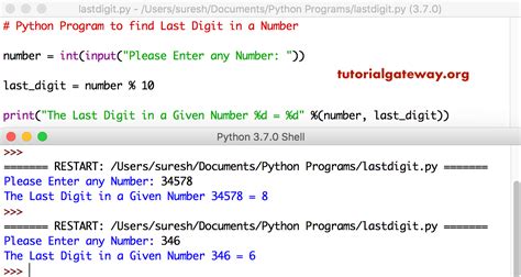 Now, we will go straight to the code. . Given an integer number print its last digit in python